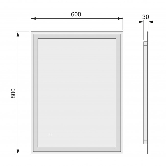 schema Miroir salle de bain avec éclairage frontal - 800x600 mm - Hercule.jpeg EMUCA