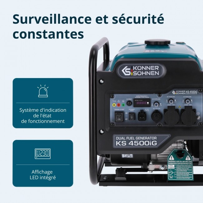 Groupe électrogène Inverter à essence:gaz - 4,5 kW - 230V - KS 4500iG 5.jpeg KONNER & SOHNEN