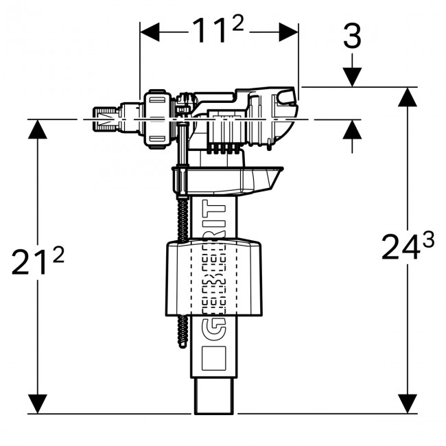 Acquastilla Robinet Flotteur Compact - Filetage M 3/8" - Pour Réservoir WC - Pièce De Rechange