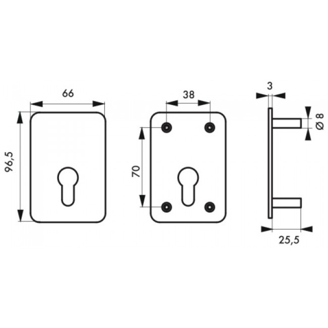 Schéma - Contre-plaque de renfort  - verrou à cylindre européen - Capital - Bricozor.jpg FTH THIRARD