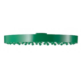 Pommeau de douche de sécurité circulaire en ABS vert - diamètre 250 mm DELABIE