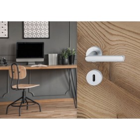Poignées de porte sur rosaces Hambourg - finition argent HOPPE