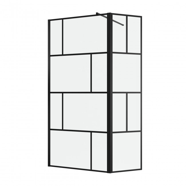 paroi-de-douche-fixe-volet-noir-mat-verre-transparent-bricks-100+40x195cm-aurlane.jpg AURLANE
