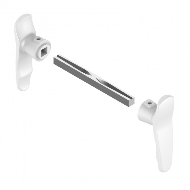 Poignée double pour serrure de portail - ergonomique - carré de 7 - blanc -Bricozor.jpg TIRARD