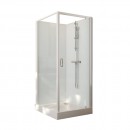 Cabine de douche carrée - porte pivotante - verre transparent - Iziglass 2 LEDA