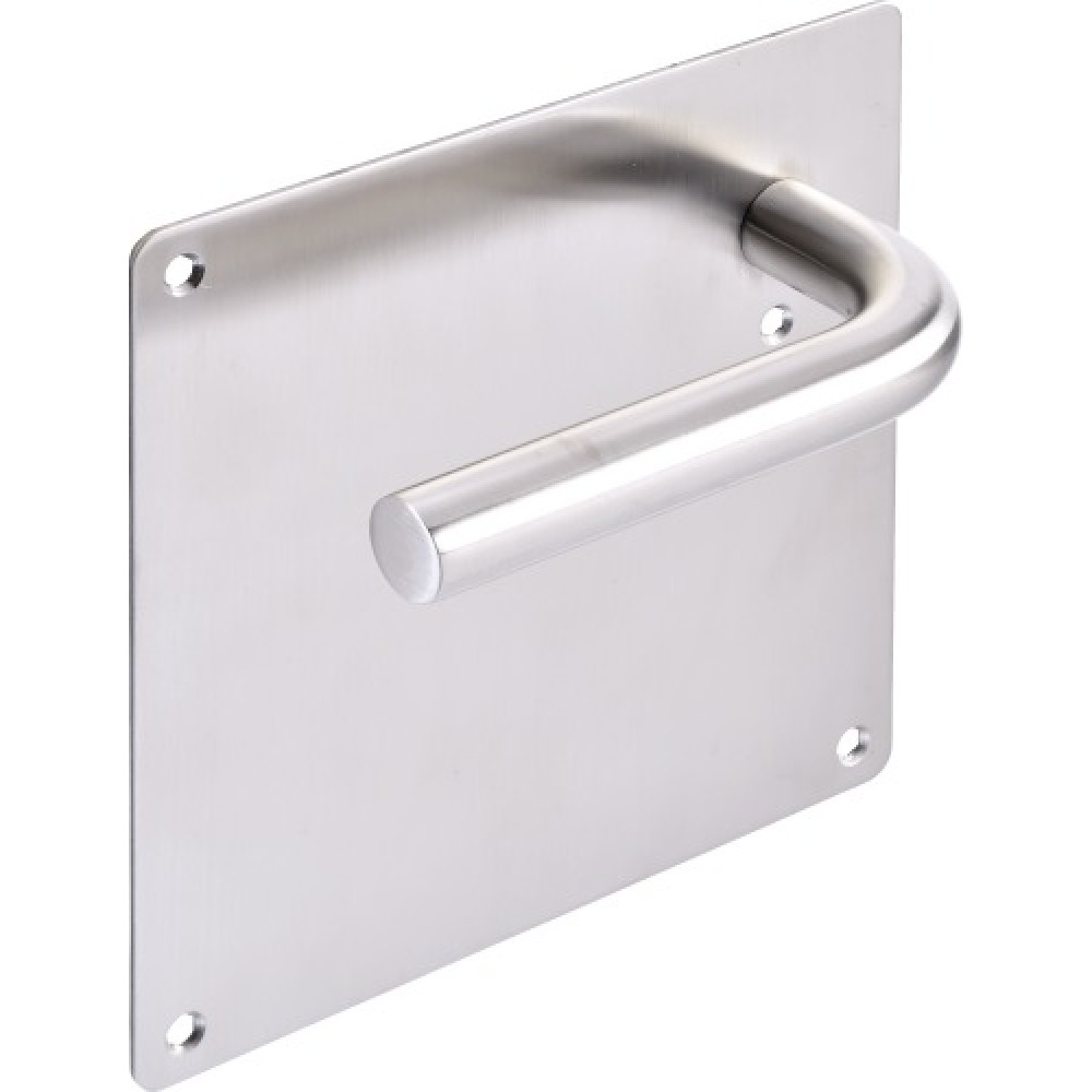 Poignée de porte sur plaque rectangulaire clé I en inox JRoX JPM Bricozor