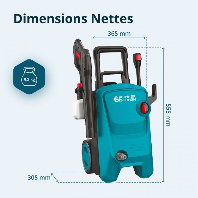 Nettoyeur haute pression 1800W - 145 bar - KS PW145V - Bricozor 8.jpeg KONNER & SOHNEN
