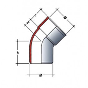 Coude PVC blanc 87°30 mâle / femelle NICOLL