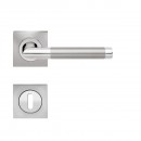 Poignées de porte sur rosaces carrées série ER 37Q Verona -poli satiné KARCHER DESIGN