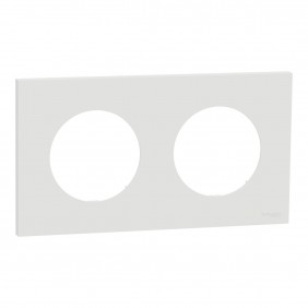 Plaque de finition 2 postes blanc craie - Odace II SCHNEIDER