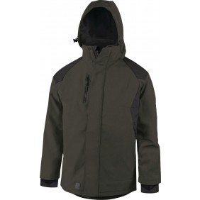 Parka-softshell noir DELMONT - coupe-vent avec capuche amovible DELTA PLUS