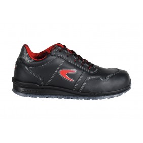 Chaussures de sécurité basses en cuir ZATOPEK S3 SRC - noir et rouge COFRA