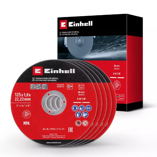 Pack de 5 disques pour meuleuse - 125 x 1,0 x 22,23 mm.jpeg EINHELL