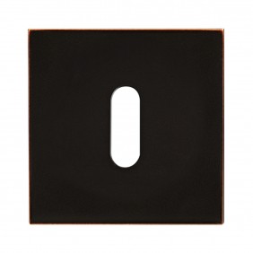 Paire de rosaces affleurantes carrées noires bronze antique - série EZ180Q - clé L KARCHER DESIGN