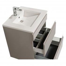 Meuble de salle de bains 60 cm sur pieds - 2 tiroirs - Adele - Gris BATHDESIGN