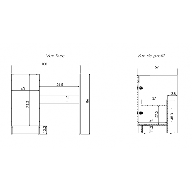 schéma-meuble-bas-classik-100cm-1-porte-moderna-bricozor.png MODERNA