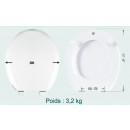 Abattant double rehaussé de 70 mm - blanc - Tradition OLFA