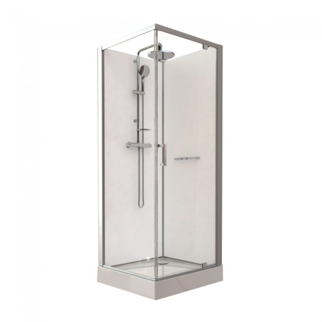 Cabine de douche - 90 x 90 cm prête à poser porte pivotante - Kara LEDA