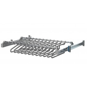 Porte-vêtements polyvalent coulissant - barres de support + 12 cintres AMBOS