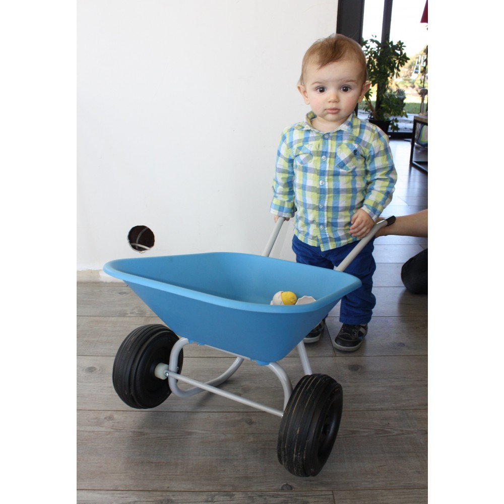 Brouette enfant bleue - 2 roues - MINI HAEMMERLIN