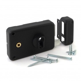 Serrure de portail en applique horizontale - cylindre européen FTH THIRARD