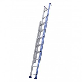 Echelle à crochets Platinium coulisse à main 4,92m - 2 plans - 2 x 8 marches TUBESCA
