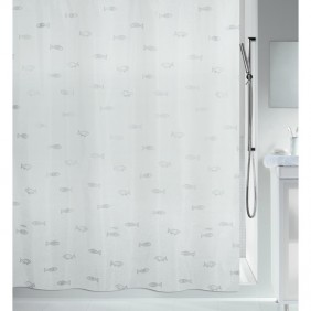 Rideau de douche - 180 x 200 cm - Argent - Polyester - Kos SPIRELLA