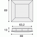Poignée MB9078 à encastrer - Métal