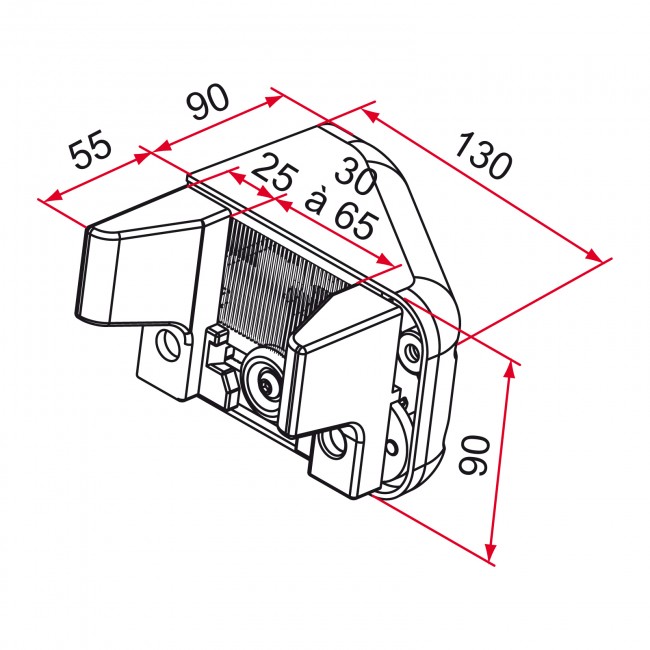 Schéma Gâche pour portail coulissant épaisseur 30 à 65 mm bricozor.jpeg TIRARD