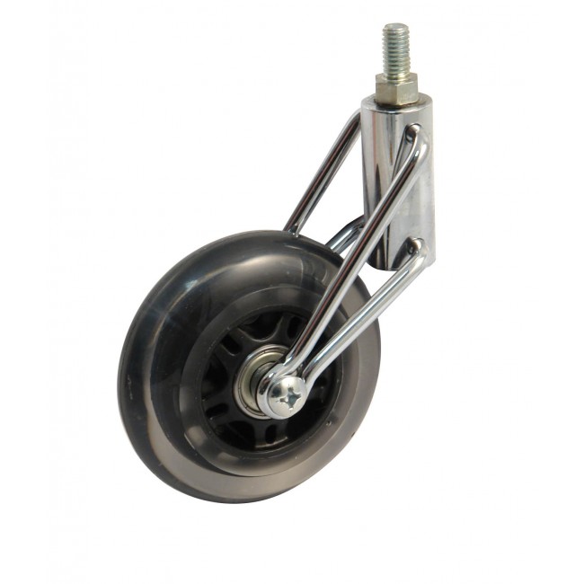 Roulette de meuble pivotante sur tige filetée - roue vert translucide AVL