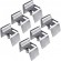 Lot de 6 sabots à sceller avec gâche ajustable pour portail battant acier