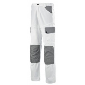 Pantalon de peintre en coton/polyester Craft Paint blanc et gris CEPOVETT SAFETY