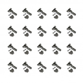 Charnière invisible 100° titane + embase à visser - amortie - par 20 - X91 EMUCA