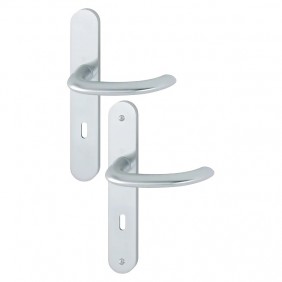 Poignée de porte sur plaques - aluminium argent - Marseille HOPPE