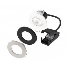 Spot LED encastré fixe 6W CCT IP65 RE2020 anti-feu avec 2 collerettes BF LIGHT