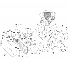 Pièces détachées pour motoculteur à fraise arrière RTT2 - Groupe de transmisison EUROSYSTEMS