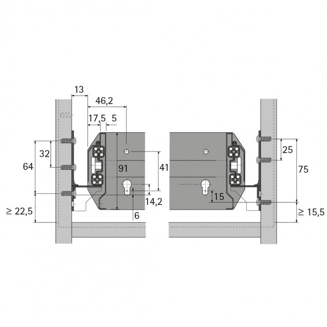 Coulisses Quadro Duplex 60 pour armoires - Systema Top 2000 - en acier HETTICH.jpg HETTICH