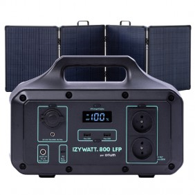 Station électrique portable IZYWATT 800 LFP + panneau solaire cadré 200W ORIUM