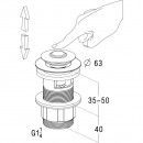 Bonde de lavabo design à clapet automatique avec trop plein NICOLL
