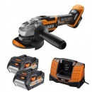 Meuleuse d'angle 125 mm brushless 18V- 2x5Ah - PRO 18V- BEWS18-125BLPX2-502C AEG Powertools