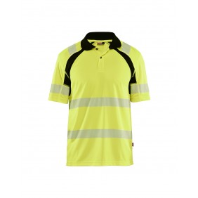 Polo de travail haute visibilité anti-UV 3595 - jaune fluo et noir BLAKLADER