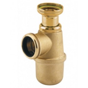 Siphon pour évier - à culot démontable - laiton brut VALENTIN