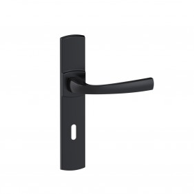 Poignées de porte design Muze - entraxe 195 mm - noir mat Onyx - clé L VACHETTE