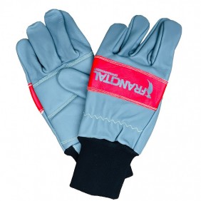Paire de gants bûcheron en cuir bleu et rouge SUPERB FRANCITAL