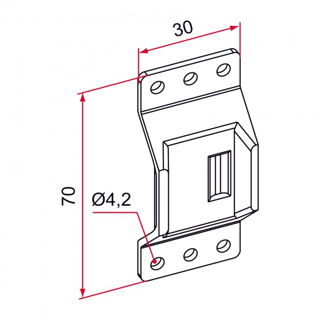 schema Gâche universelle CE pour serrure de volet - acier zingué bricozor.jpeg TIRARD