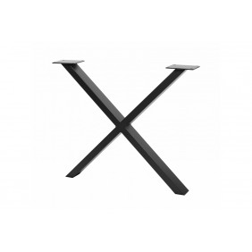 Pied de table en croix style industriel en acier noir mat SYNERCIA