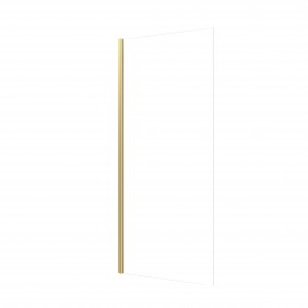 Paroi de douche fixe Parma 2 or brossé - verre transparent - 80 cm AURLANE