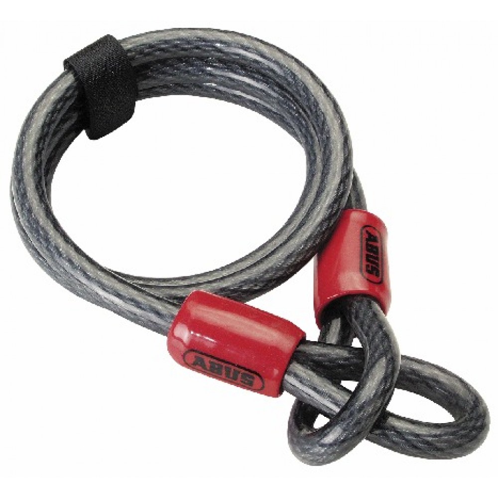 Drahtseile24 Câble à passants en acier gainé avec œillets et cadenas ABUS Épaisseur : 3 mm Longueur : 50 m 1 m – 50 m 2 sur 3 Câble antivol 