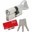 Cylindre V5 3111 à bouton s'entrouvrant sur variure UA 1001 - laiton nickelé VACHETTE