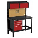 Etabli d'atelier avec tiroirs panneau perforé et placards - WT39 HOLZMANN